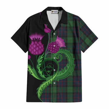 MacWilliam (McWilliam) Tartan Cotton Hawaiian Shirt Traditional Scottish Thistle