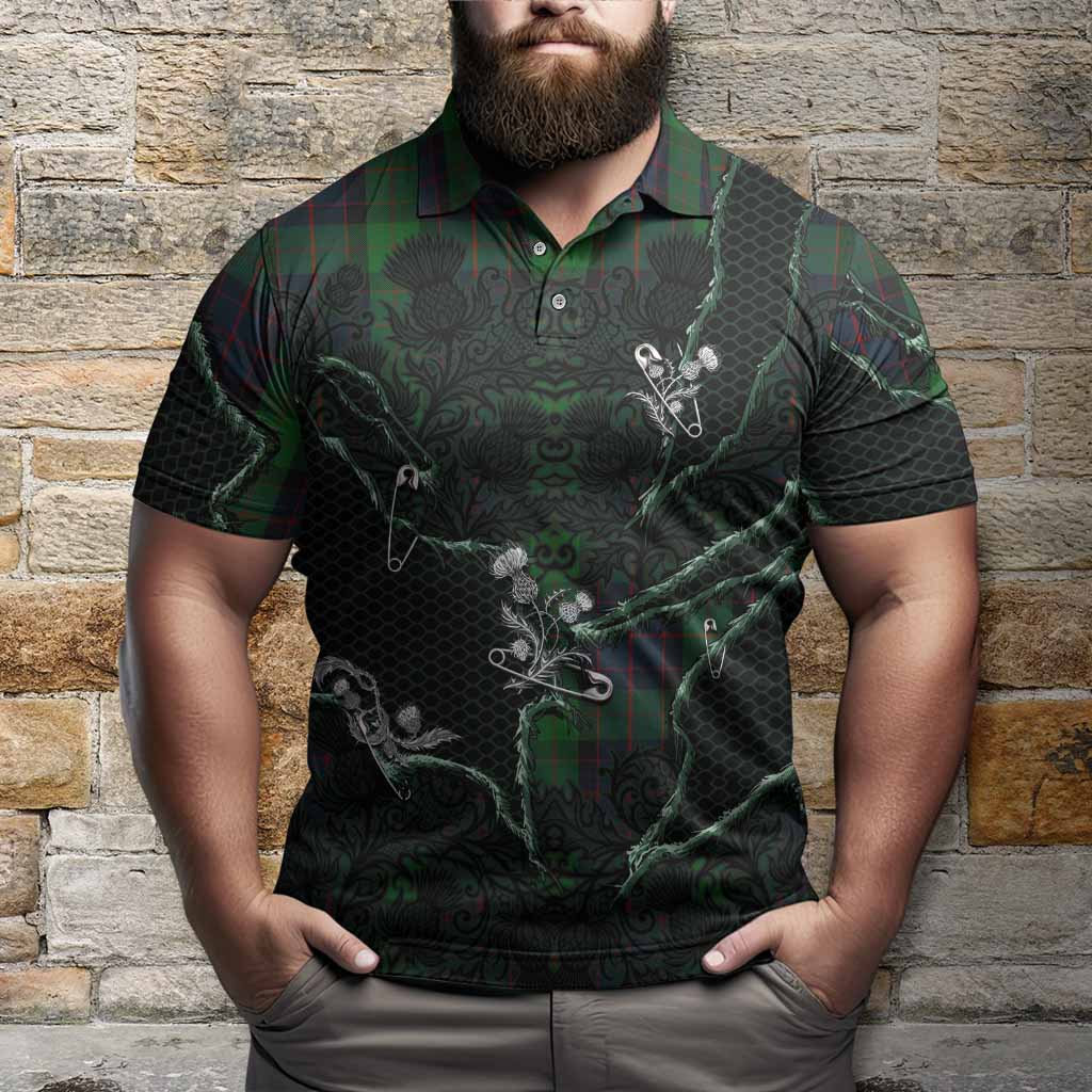 MacWilliam (McWilliam) Tartan Thistle Dark Gothic Polo Shirt - Tartan Vibes Clothing