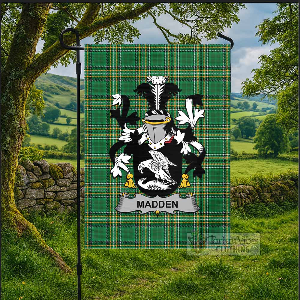 Madden Irish Clan Tartan Flag with Coat of Arms