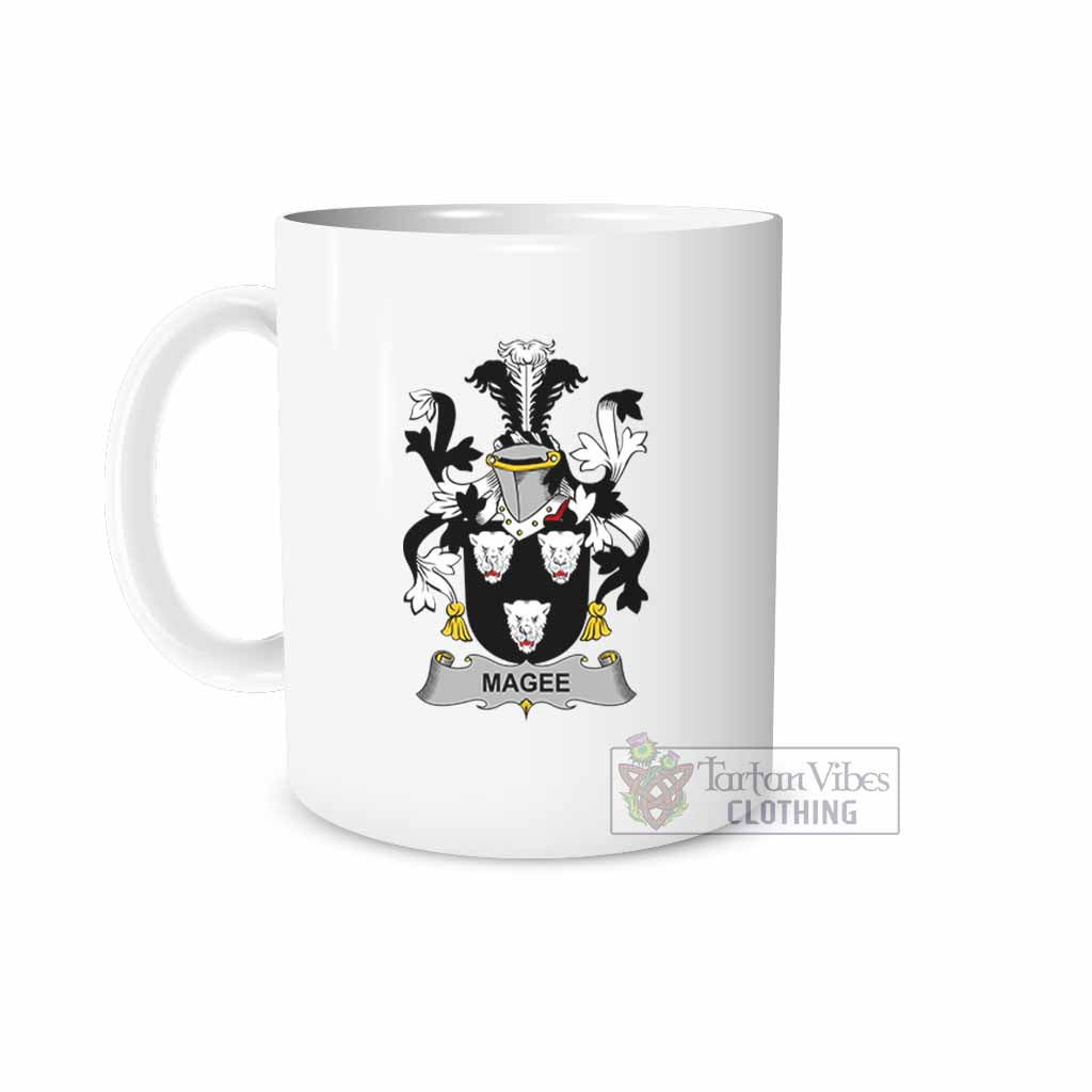 Magee Irish Clan Coat of Arms Ceramic Mug White - 2D-tartanvibesclothing