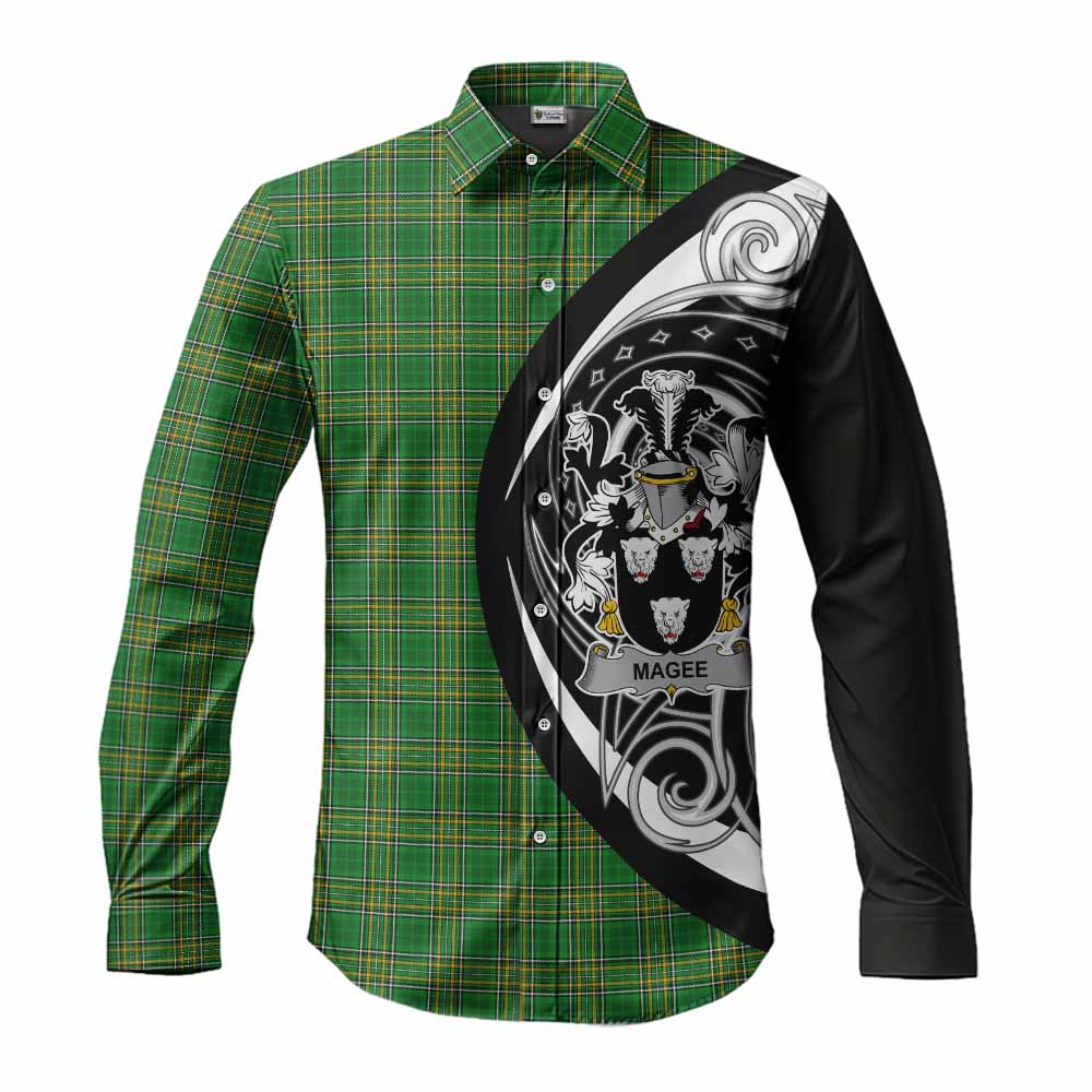 Magee Irish Clan Long Sleeve Button Shirt Celtic Circle Style Men's Shirt S - Tartan Vibes Clothing