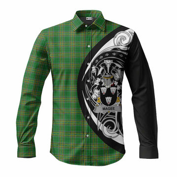 Magee Irish Clan Long Sleeve Button Shirt Celtic Circle Style Men's Shirt S - Tartan Vibes Clothing