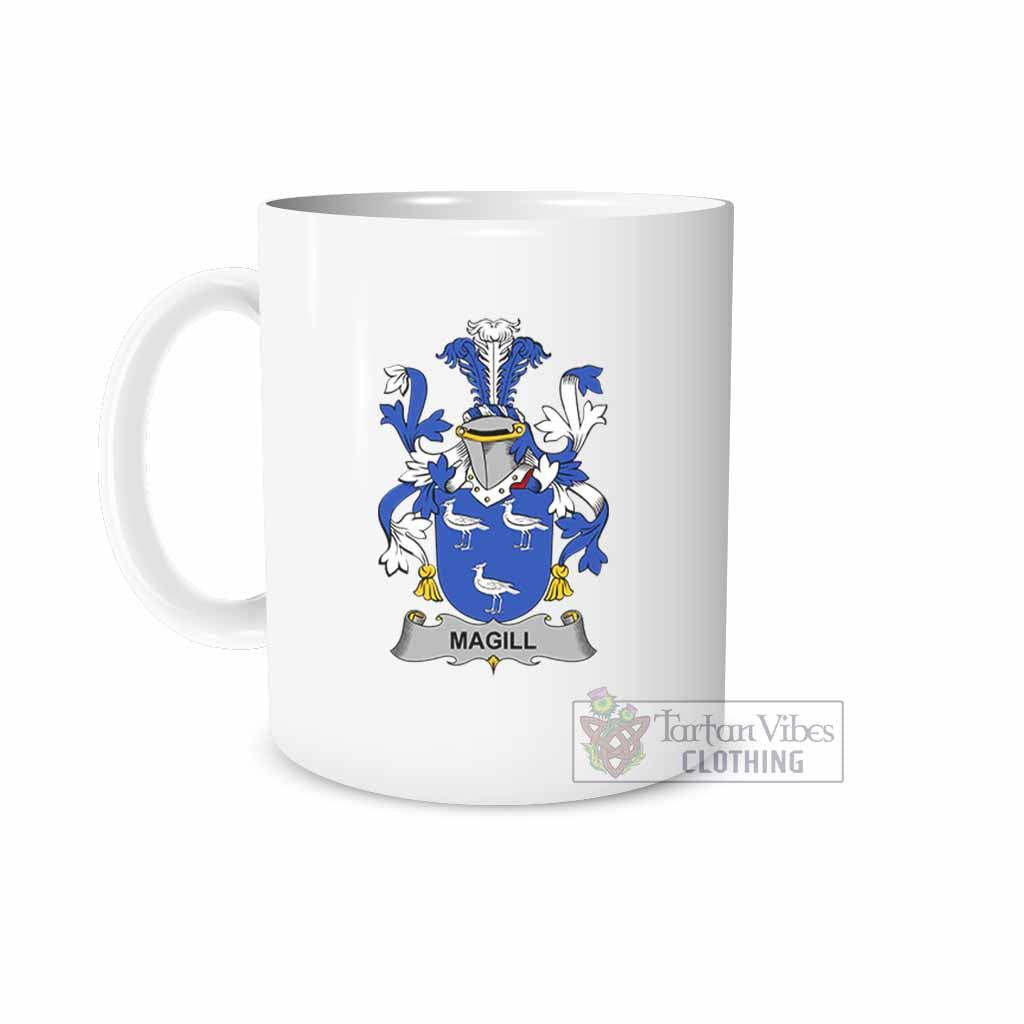 Magill Irish Clan Coat of Arms Ceramic Mug White - 2D-tartanvibesclothing