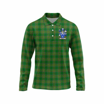 Magill Irish Clan Tartan Long Sleeve Polo Shirt with Coat of Arms Unisex - Tartan Vibes Clothing