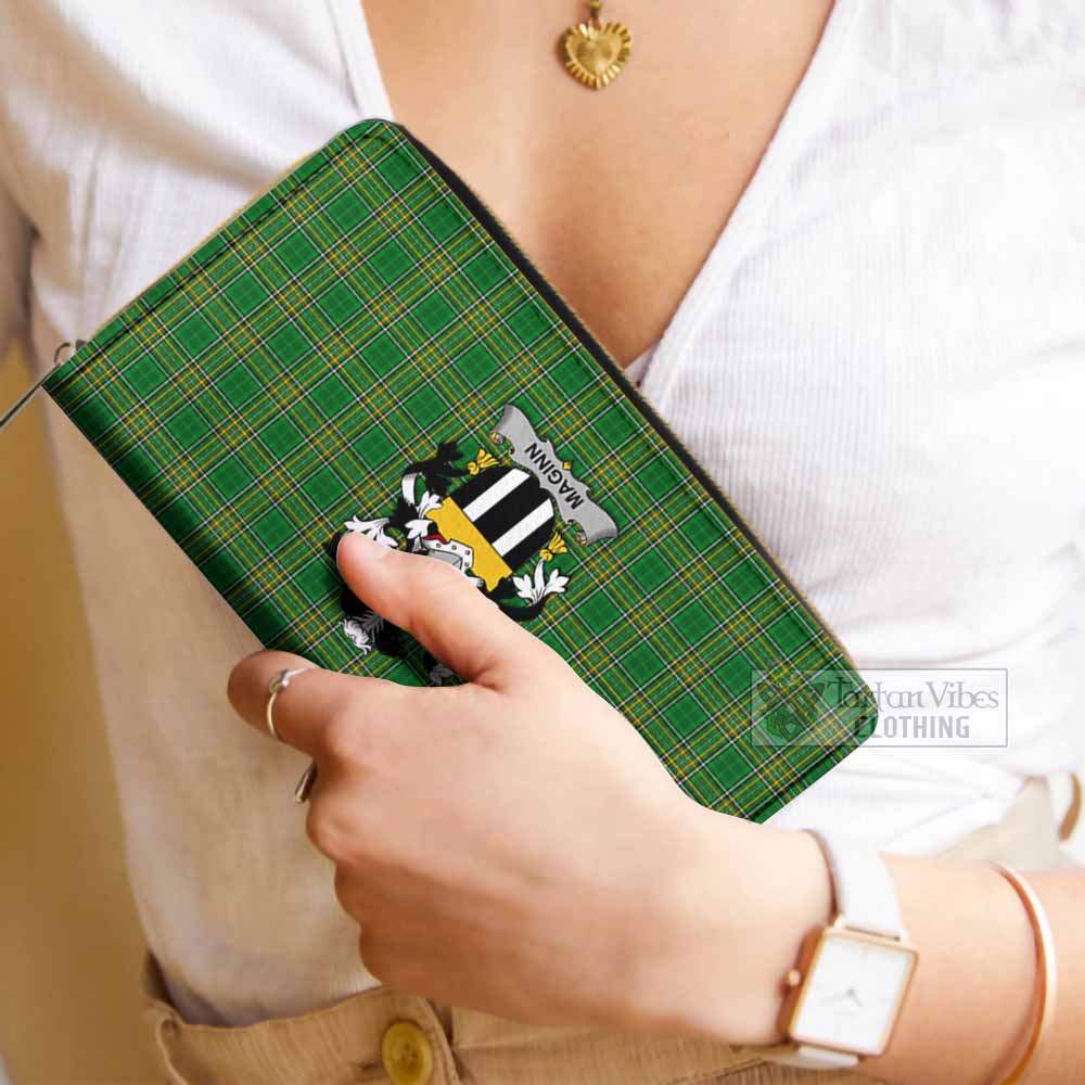 Maginn Irish Clan Tartan Women's Leather Wallet with Coat of Arms - Tartan Vibes Clothing