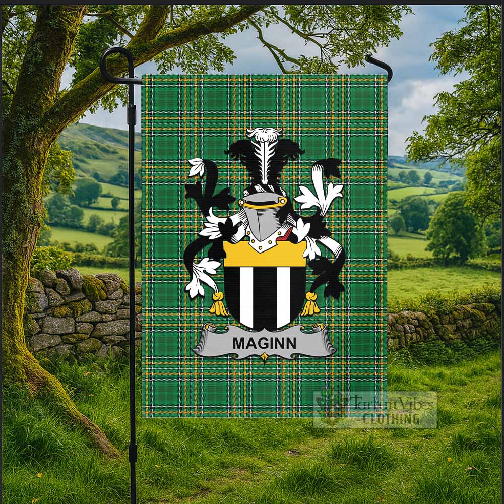 Maginn Irish Clan Tartan Flag with Coat of Arms