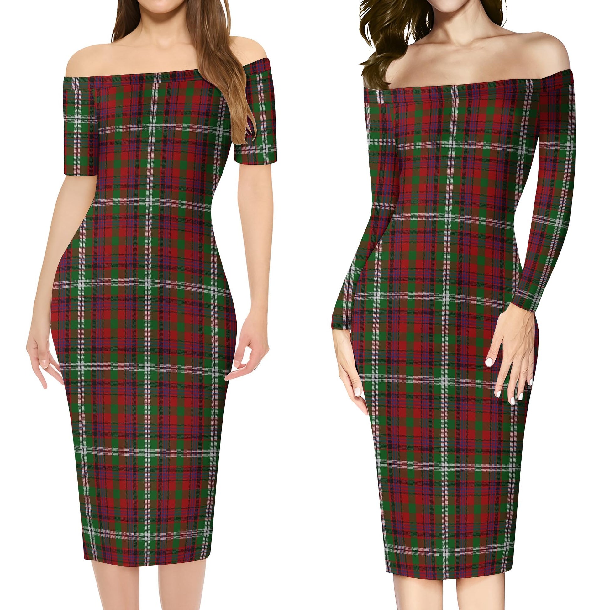 McGuire Tartan Off Shoulder Lady Dress Women's Dress - Tartan Vibes Clothing