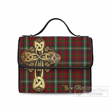 Tartan Vibes Clothing Maguire Tartan Waterproof Canvas Bag Golden Thistle Celtic Cross Style