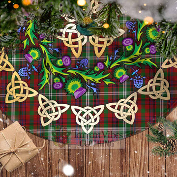 Tartan Vibes Clothing Maguire Tartan Christmas Tree Skirt with Thistle Celtic Knot Style