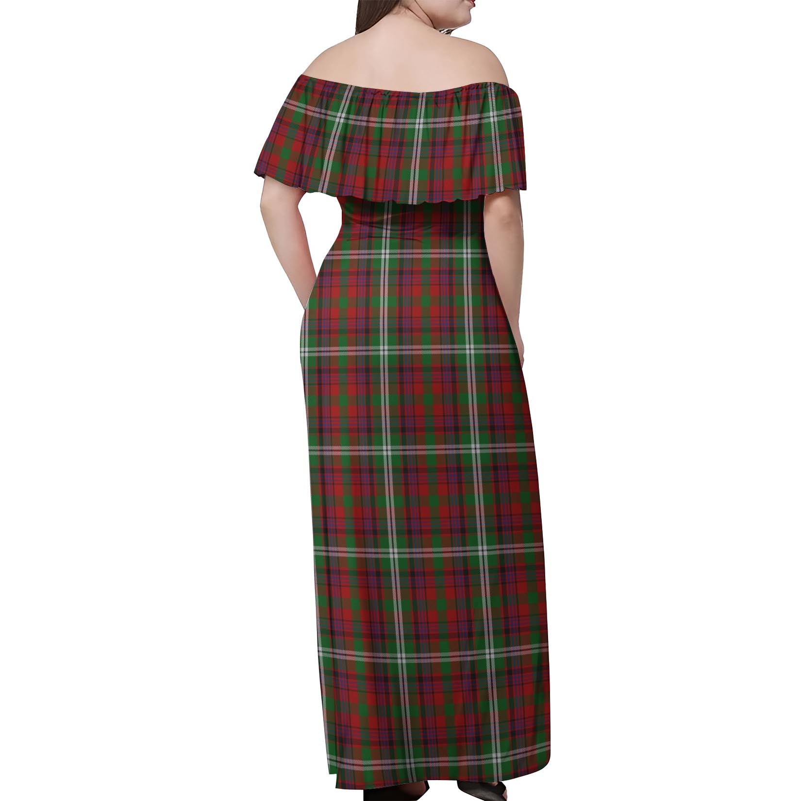 McGuire Tartan Off Shoulder Long Dress - Tartan Vibes Clothing