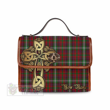 Tartan Vibes Clothing Maguire Tartan Waterproof Canvas Bag Golden Thistle Celtic Cross Style