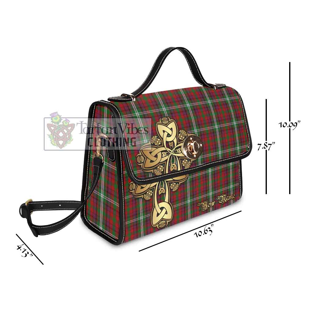 Tartan Vibes Clothing Maguire Tartan Waterproof Canvas Bag Golden Thistle Celtic Cross Style
