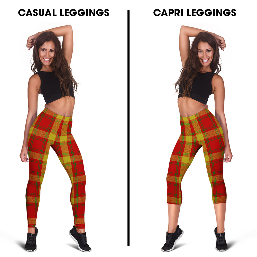 McGuire Modern Tartan Womens Leggings Capri Leggings - Tartan Vibes Clothing
