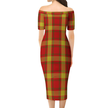 McGuire Modern Tartan Off Shoulder Lady Dress - Tartan Vibes Clothing