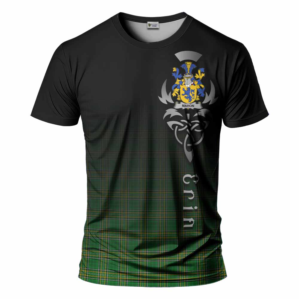 Tartan Vibes Clothing Mahon Irish Clan T-Shirt with Coat of Arms Erin Go Bragh Celtic Inspired