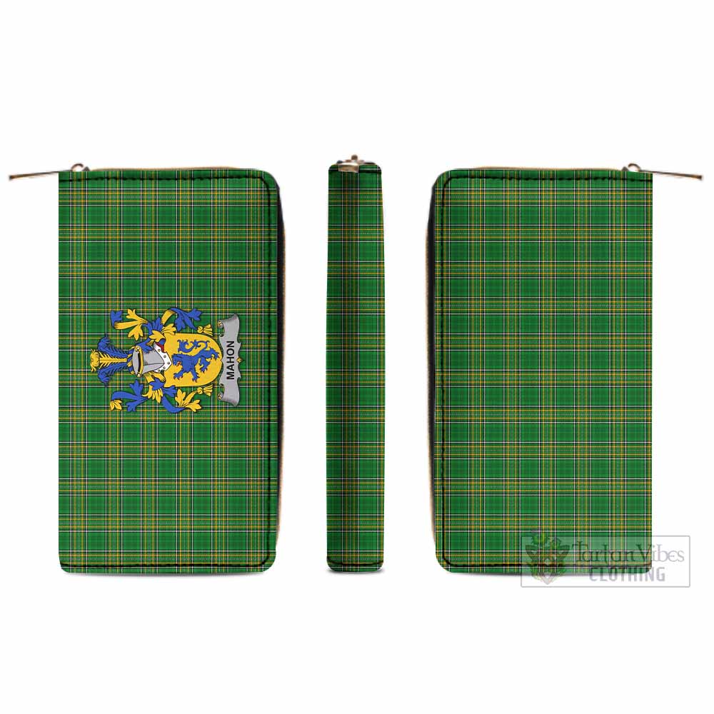 Tartan Vibes Clothing Mahon Irish Clan Tartan Women's Leather Wallet with Coat of Arms
