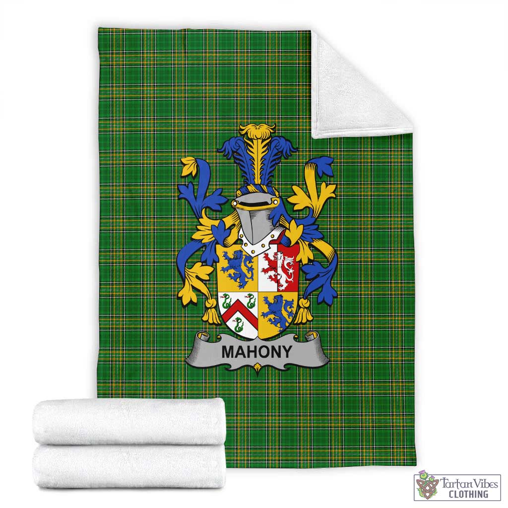 Mahony Irish Clan Tartan Blanket with Coat of Arms X-Large 59 x 79 inches 150 x 200 cm - Tartan Vibes Clothing