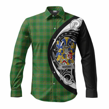 Tartan Vibes Clothing Mahony Irish Clan Long Sleeve Button Shirt Celtic Circle Style