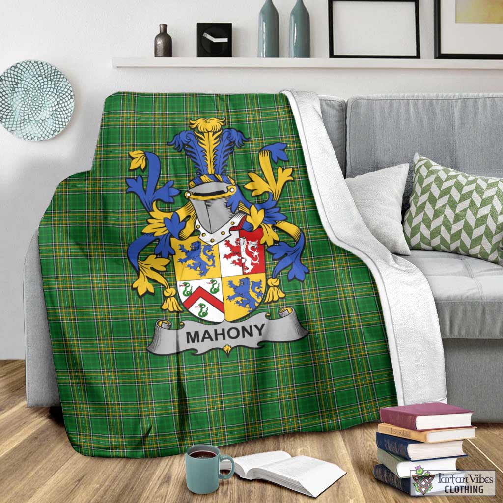 Mahony Irish Clan Tartan Blanket with Coat of Arms - Tartan Vibes Clothing