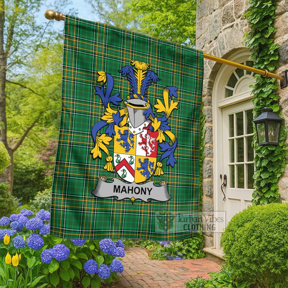 Mahony Irish Clan Tartan Flag with Coat of Arms