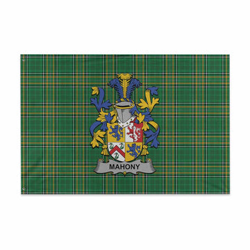 Mahony Irish Clan Tartan House Flag with Coat of Arms