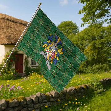 Mahony Irish Clan Tartan House Flag with Coat of Arms