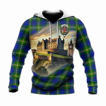 Maitland Tartan Family Crest Knitted Hoodie with Scottish Ancient Castle Style