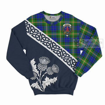 Tartan Vibes Clothing Maitland Tartan Sweatshirt Featuring Thistle and Scotland Map