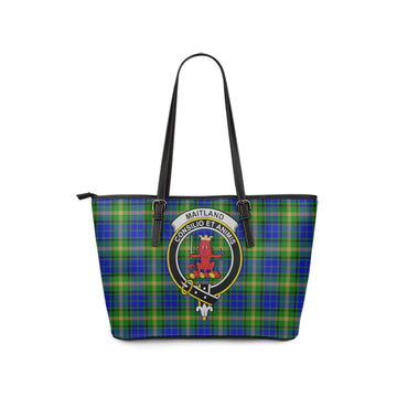 Maitland Tartan Leather Tote Bag with Family Crest