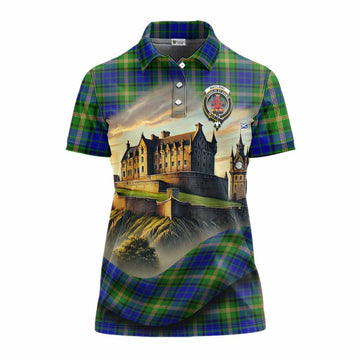 Tartan Vibes Clothing Maitland Tartan Family Crest Women's Polo Shirt with Scottish Ancient Castle Stype