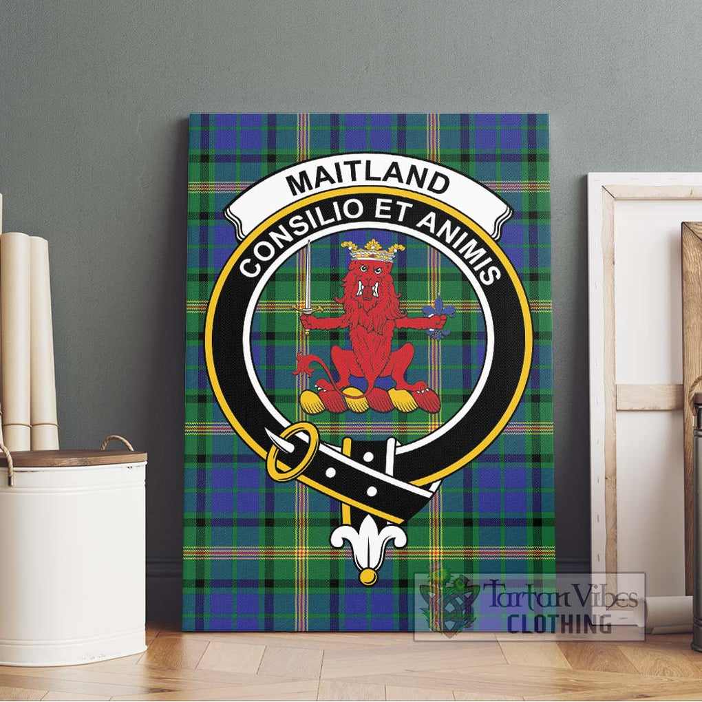 Maitland Tartan Canvas Print Wall Art with Family Crest Without Frame - Tartan Vibes Clothing
