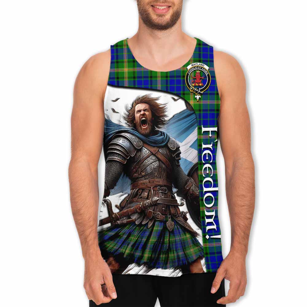 Tartan Vibes Clothing Maitland Crest Tartan Men's Tank Top Inspired by the Freedom of Scottish Warrior