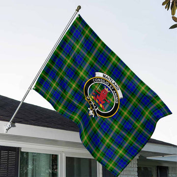 Tartan Vibes Clothing Maitland Tartan House Flag with Family Crest