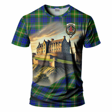Maitland Tartan Family Crest T-Shirt with Scottish Ancient Castle Style