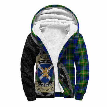 Maitland Tartan Family Crest Sherpa Hoodie Lion Rampant Royal Thistle Shield Celtic Inspired