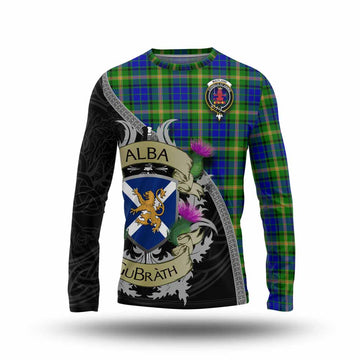 Maitland Tartan Family Crest Long Sleeve T-Shirt Lion Rampant Royal Thistle Shield Celtic Inspired
