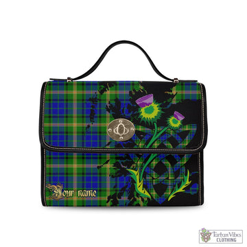 Maitland Tartan Waterproof Canvas Bag with Scotland Map and Thistle Celtic Accents
