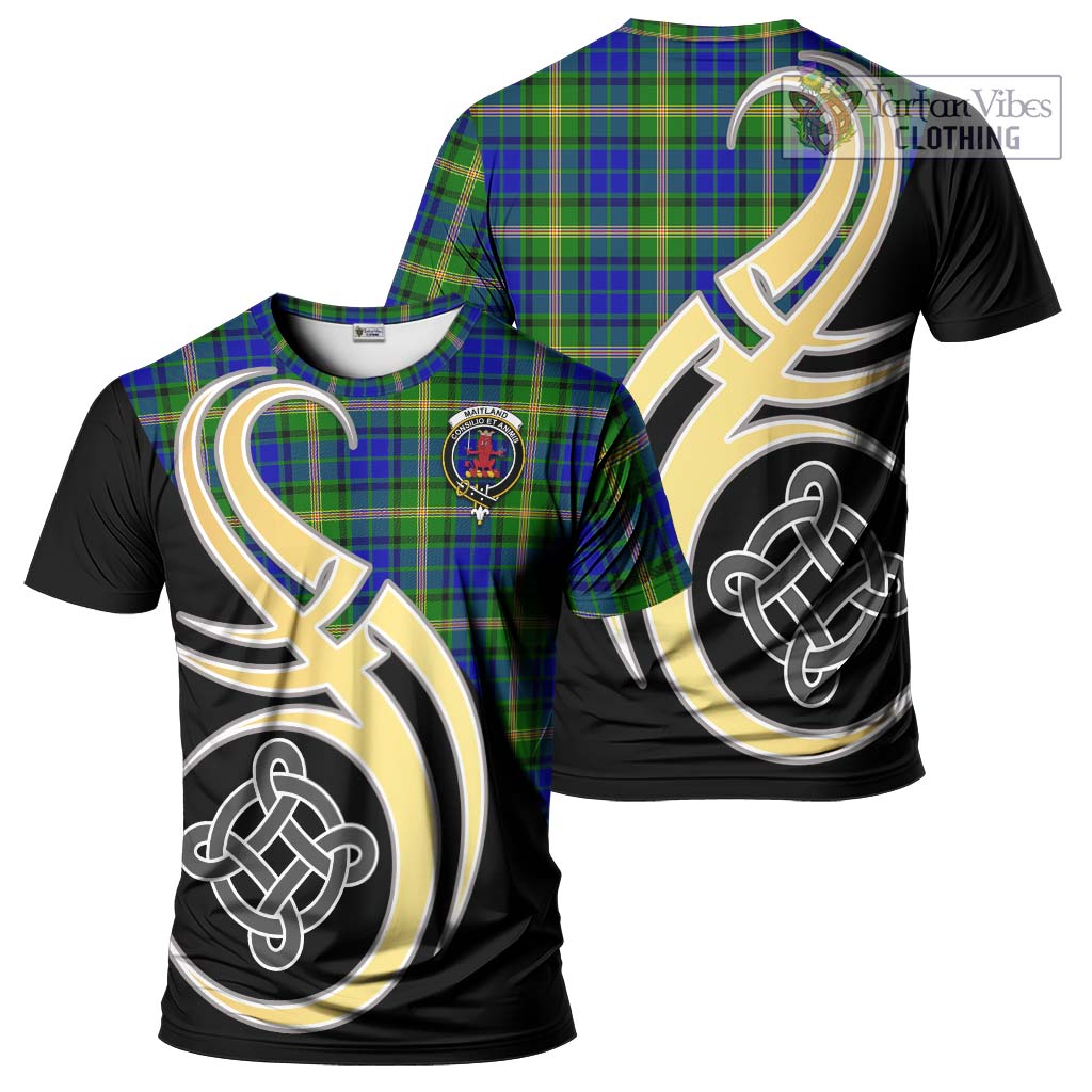 Maitland Tartan T-Shirt with Family Crest and Celtic Symbol Style Kid's Shirt - Tartan Vibes Clothing