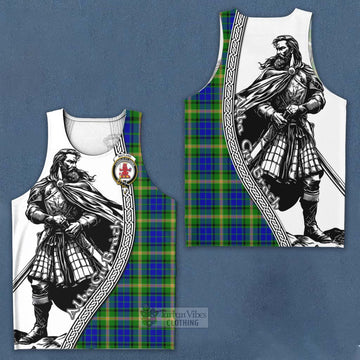 Tartan Vibes Clothing Maitland Tartan Clan Crest Men's Tank Top with Highlander Warrior Celtic Style