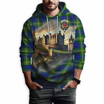 Maitland Tartan Family Crest Hoodie with Scottish Ancient Castle Style