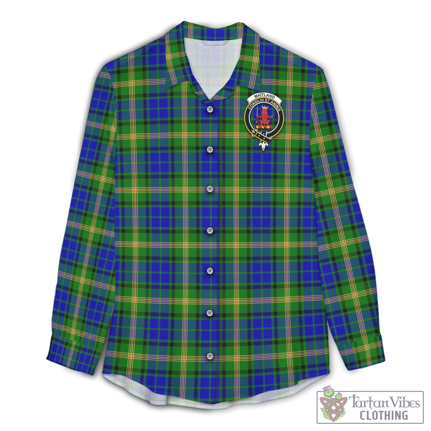 Tartan Vibes Clothing Maitland Tartan Womens Casual Shirt with Family Crest