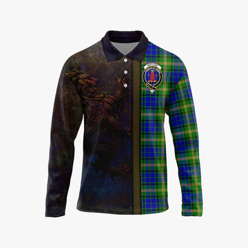 Maitland Tartan Family Crest Long Sleeve Polo Shirt Alba Gu Brath Be Brave Lion Ancient Style