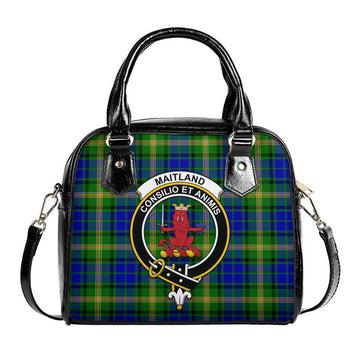 Maitland Tartan Shoulder Handbags with Family Crest