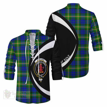 Tartan Vibes Clothing Maitland Tartan Ghillie Kilt Shirt with Family Crest Circle Style