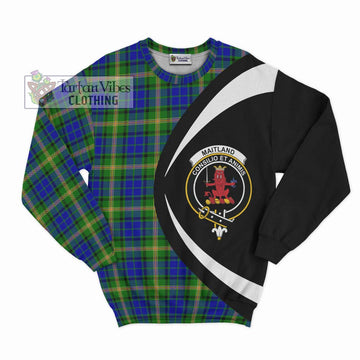 Maitland Tartan Sweatshirt with Family Crest Circle Style Unisex - Tartan Vibes Clothing