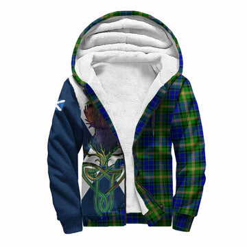 Maitland Tartan Family Crest Sherpa Hoodie Scottish Thistle Celtic Inspired