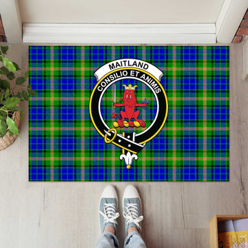 Maitland Tartan Rubber Doormat with Family Crest