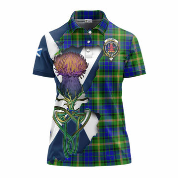 Tartan Vibes Clothing Maitland Tartan Family Crest Women's Polo Shirt Scottish Thistle Celtic Inspired