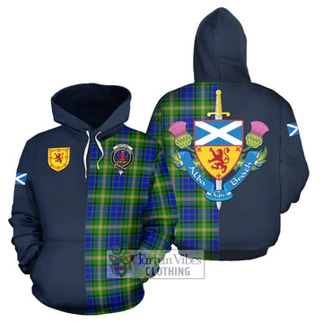 Maitland Tartan Hoodie Alba with Scottish Lion Royal Arm Half Style