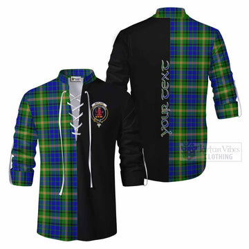 Tartan Vibes Clothing Maitland Tartan Ghillie Kilt Shirt with Family Crest and Half Of Me Style